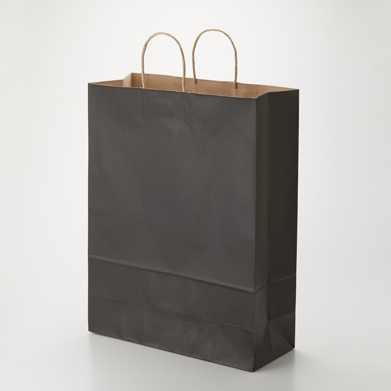 HEIKO チャームバッグ 手提げ紙袋 カラークラフト 黒 幅21×奥行12×高さ25cm