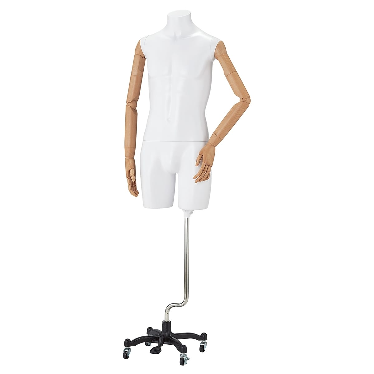 軽量ABS製紳士腕付きトルソー キャスター付き〔ストエキオリジナル〕
