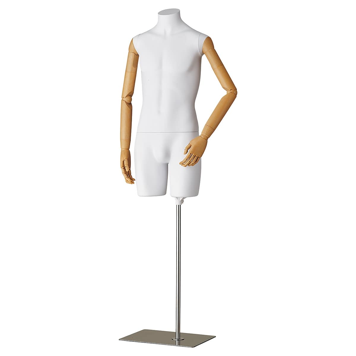 マネキン トルソー 紳士 布張り 腕付き 可動式 半身トルソー Lサイズ