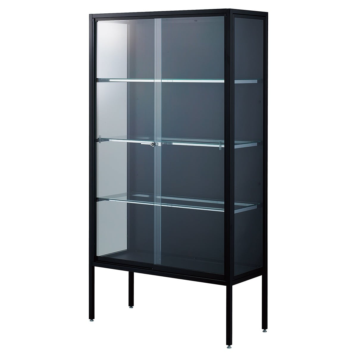 ラテラルショーケースブラック 幅90×高さ180cm パネル：ブラック