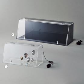 鍵付きショーケース 白色LED照明付き 幅57cm