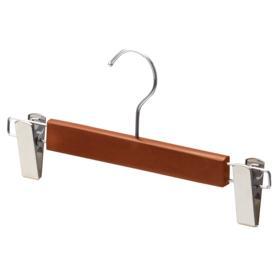 10本】木製ボトムハンガー 黒〔ストエキオリジナル〕 外型クリップ付き