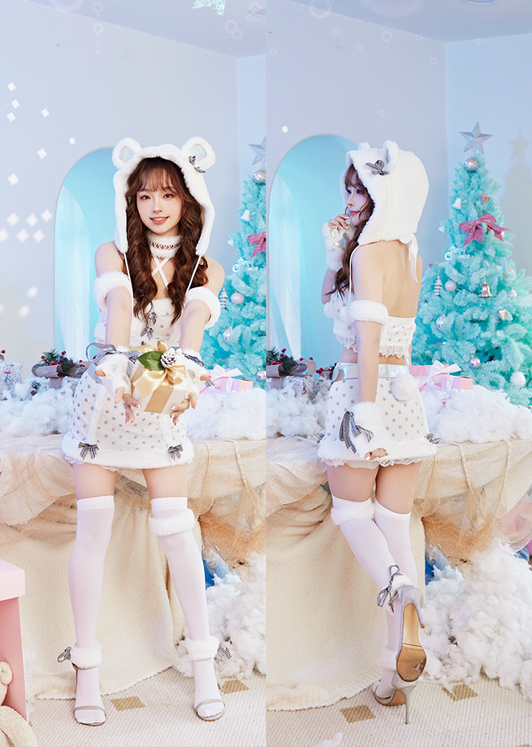 クリスマス あみぐるみ 白くま サンタ服 :: あみぐるみ かぎ針編みの