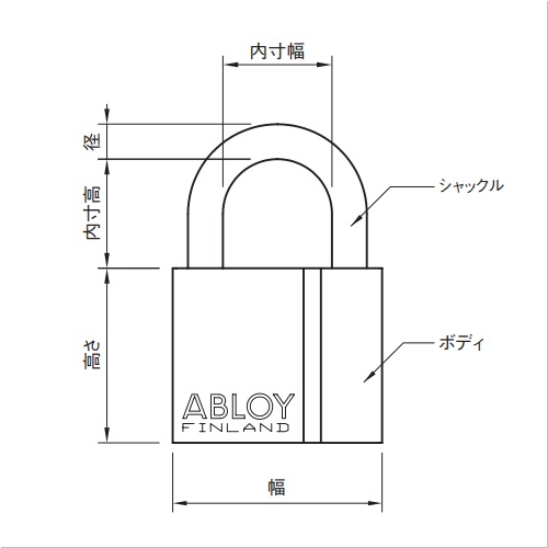 スギカウ / ABLOY 南京錠 PL330N/25