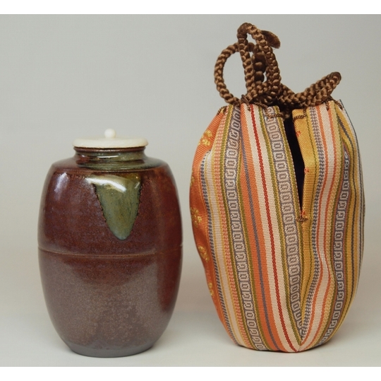 茶道具】高取焼肩衝茶入 喜恵造 仕服付 茶入176 高取焼 肩衝茶入 高取