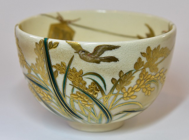 陶芸家杉田祥平清閑寺窯色絵酉絵茶碗茶盌抹茶碗鳥共箱