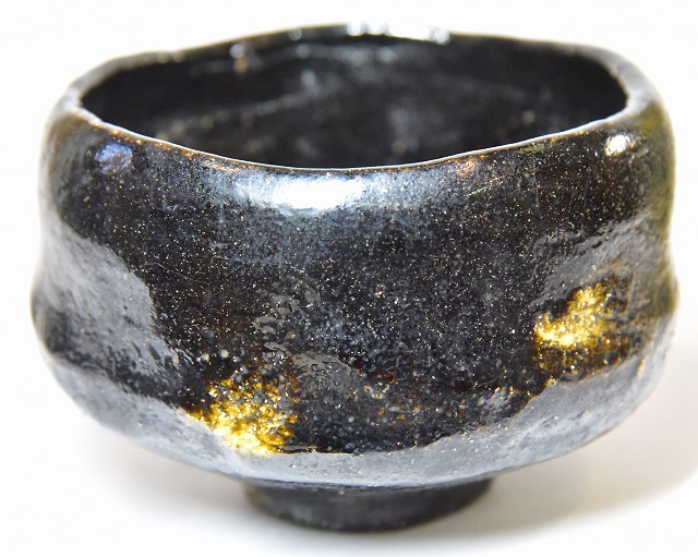 楽吉左衛門 十一代 慶入 黒茶碗／共箱・仕覆／楽吉