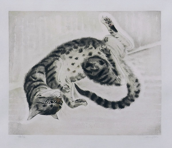 藤田嗣治 猫の絵皿 大皿 『猫と牛』 【公式通販】