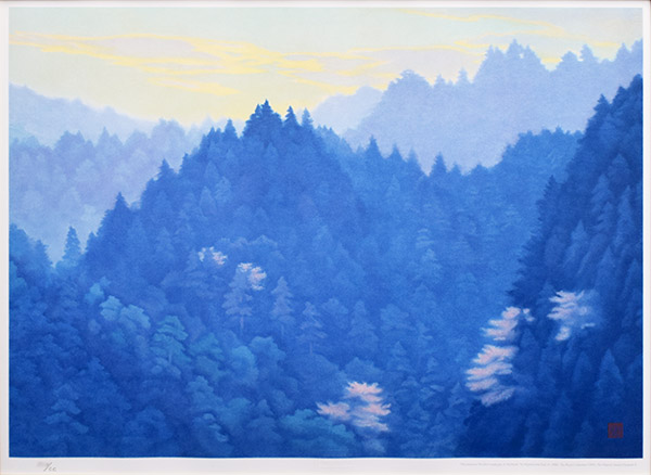 3-1358 東山魁夷 新復刻画『春の曙』 東山魁夷「春の曙」卸