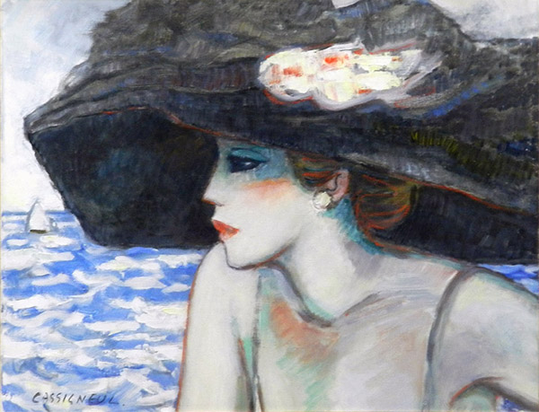 ☆カシニョール☆「黒い帽子のプロフィール」リトグラフMO判54/200