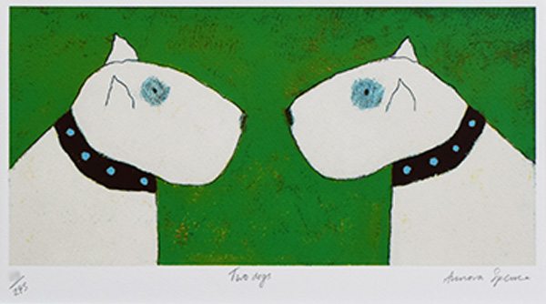 ☆アノラ・スペンス ANNORA SPENCE ツー・ドッグス 2匹の犬 ツー