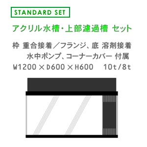 アクリル水槽 1200 600 600 発送可能 水槽 濾過層 蓋 のみ 上部濾過