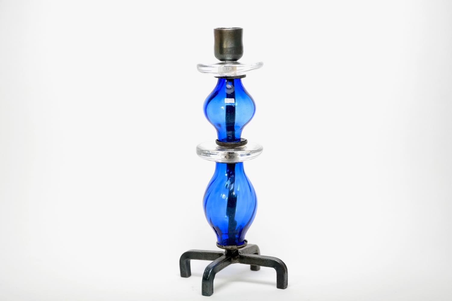 美品】エリックホグラン キャンドルスタンド オニオン型 ブルー 01 美