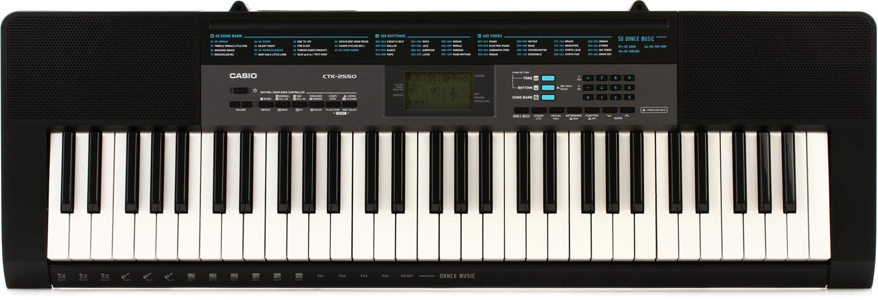 CASIO CTK-2550 61鍵キーボード ACアダプター 譜面立て付き CASIO CTK