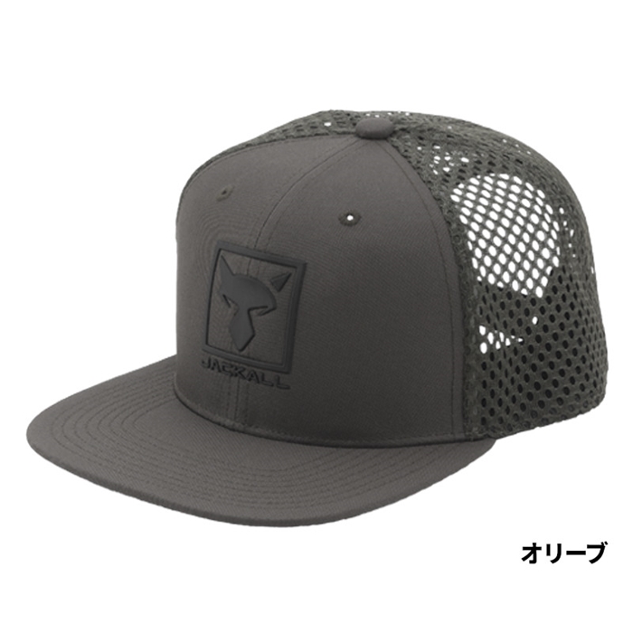 ジャッカル メッシュフラットキャップ ブラック - 釣具のポイント