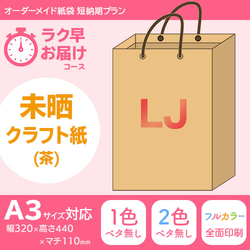オーダーメイド紙袋 短納期・2週間でお届けプラン｜規格サイズで