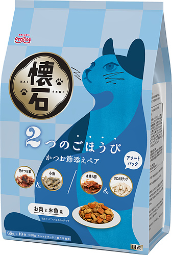 キャットフード「懐石 2つのごほうび かつお節添えペア」｜国産フード
