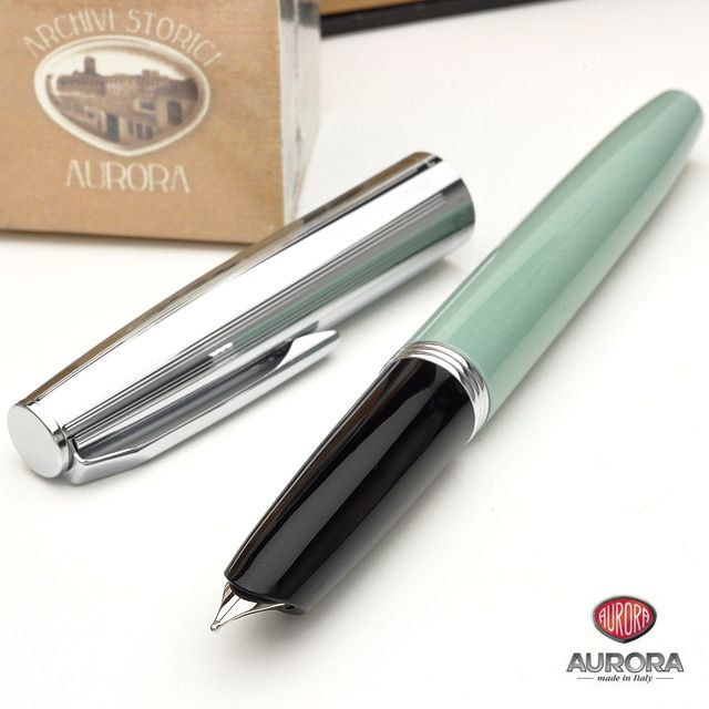 AURORA アウロラ 万年筆 特別生産品 デュオカルト 万年筆 クローム