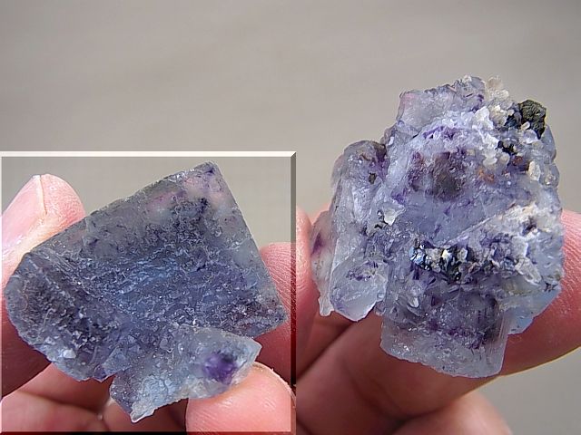 イリノイ州産ブルー＆パープルフローライト原石 27.4g - パーフェクト