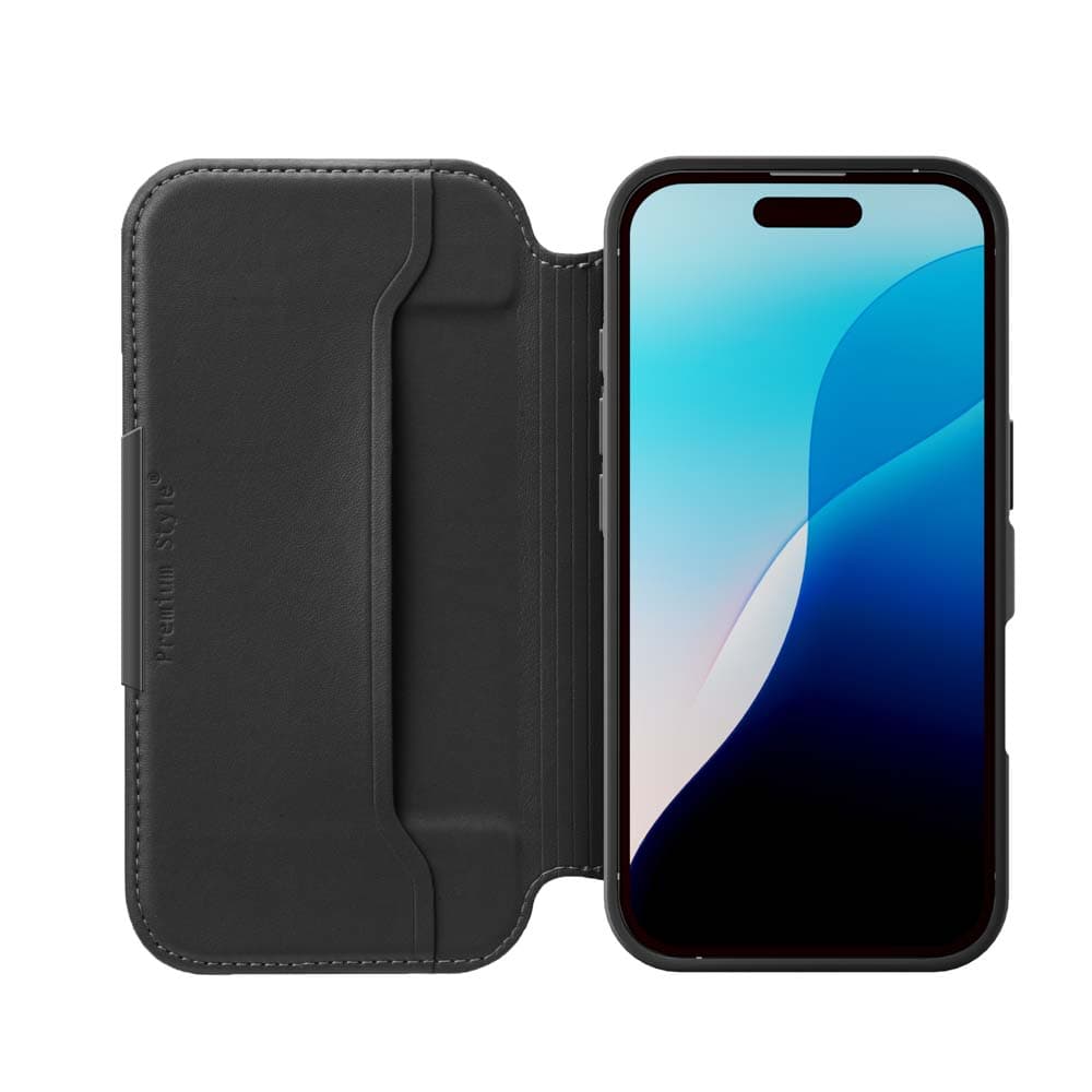 iPhone 16用 ガラスフリップケース [ブラック]｜株式会社PGA