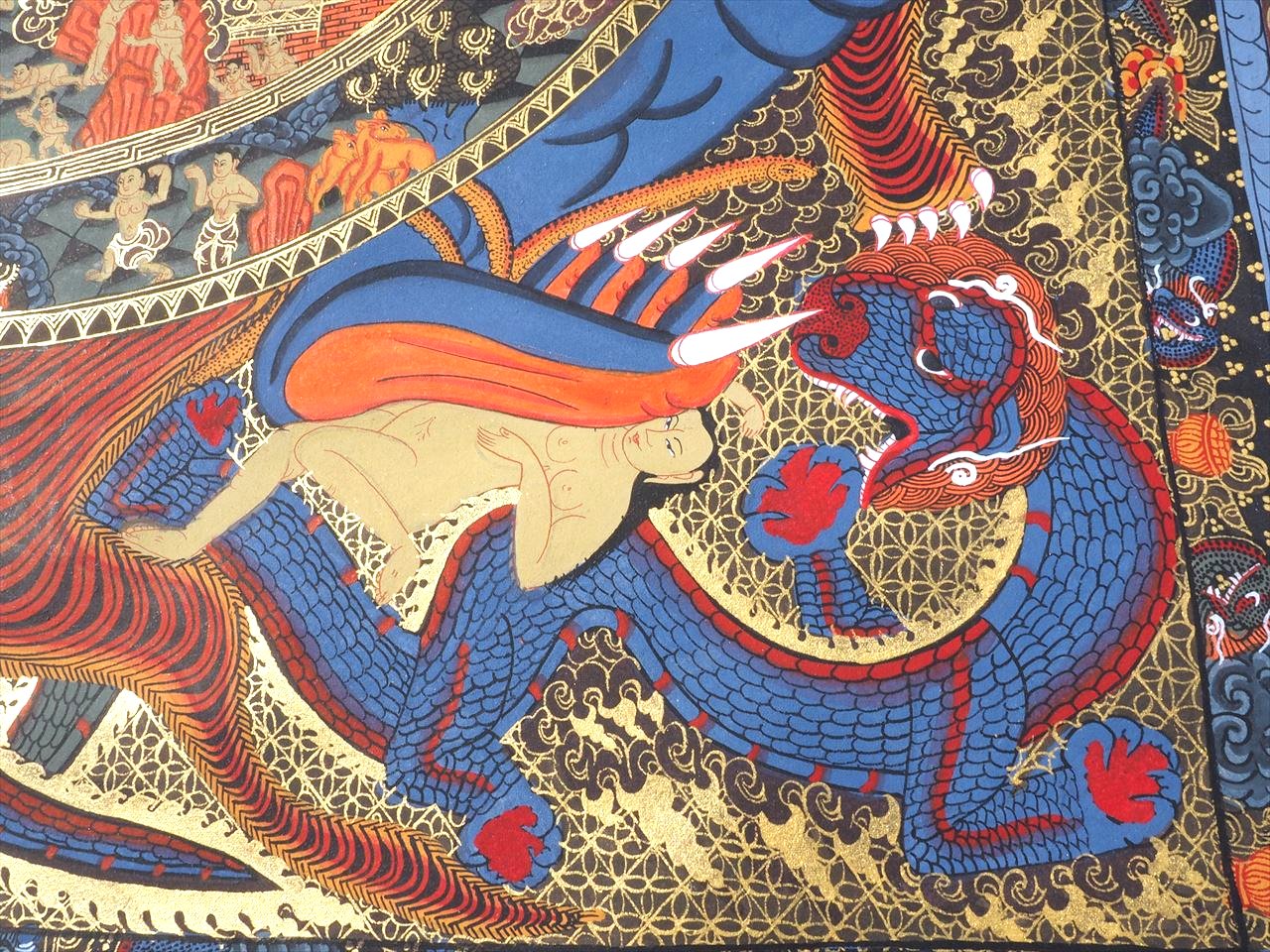 チベット密教 手描き曼荼羅（マンダラ）タンカ【新品・一点物】肉筆画