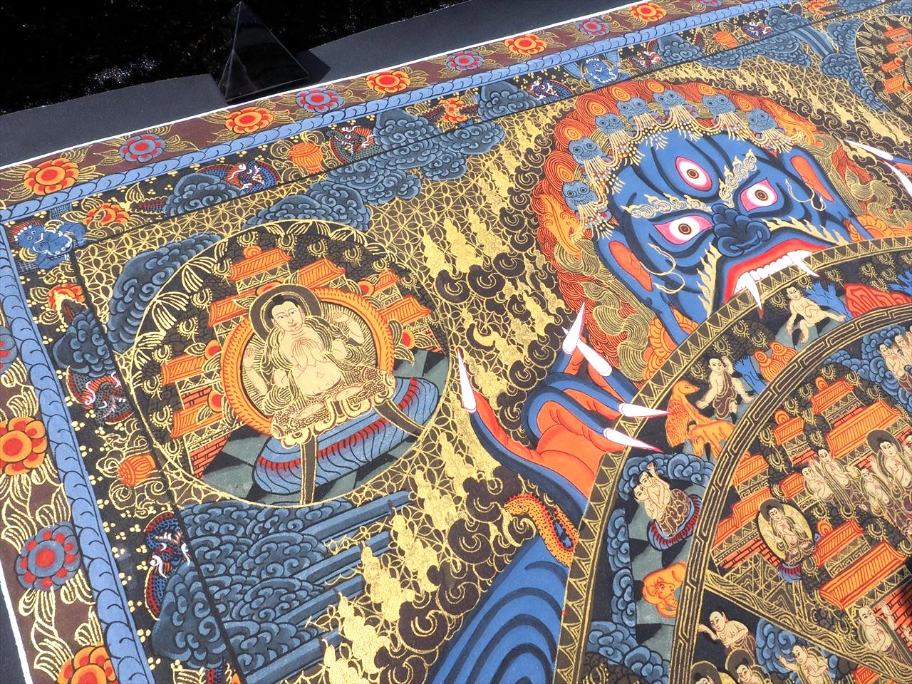 チベット密教 手描き曼荼羅（マンダラ）タンカ【新品・一点物】肉筆画