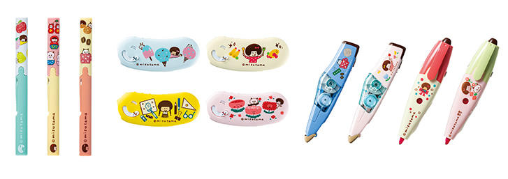 人気イラストレーターmizutamaさんとコラボレーションの 文具4製品を