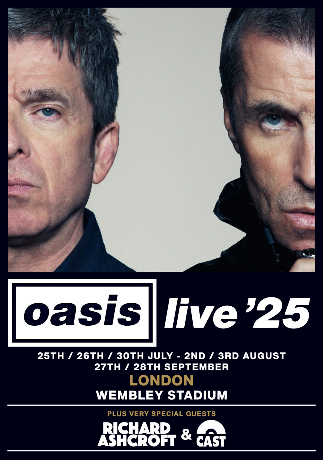 oasis live'25 ロンドン7月26日ウェンブリー公演ポスター