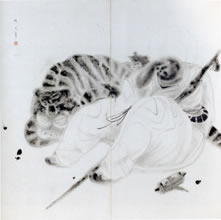 日本画家 篁牛人 水墨画 金魚 額装 M R9236B 日本画家 篁牛人 水墨画