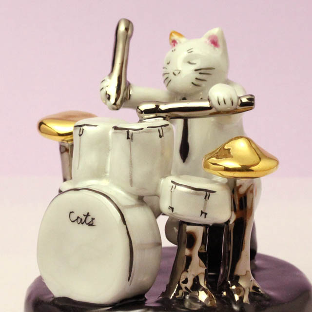 九谷焼 猫JAZZ ドラムセット 音楽雑貨・アクセサリー専門店
