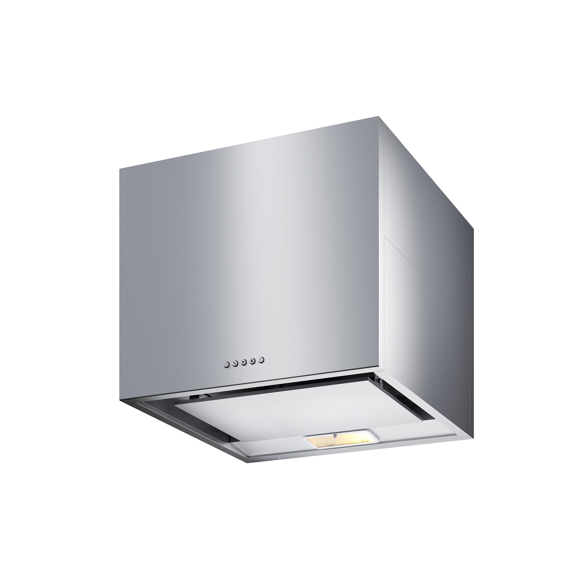 キューブ型レンジフード 照明付き W600×H500 シルバー | KB-KC019-15