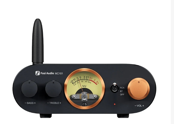Fosi Audio MC101 Bluetooth HiFi Amp - 2 Channel Mini Amp with VU