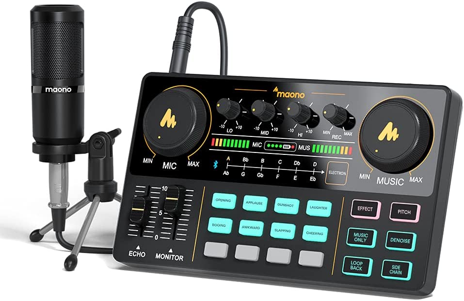 Maono AU-AM200 Audio Interface With DJ Mixer and Sound Card