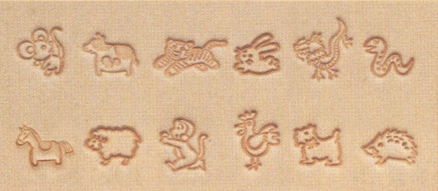 干支刻印セット（12本入） 【豊富な品揃え】レザークラフト用品の通販