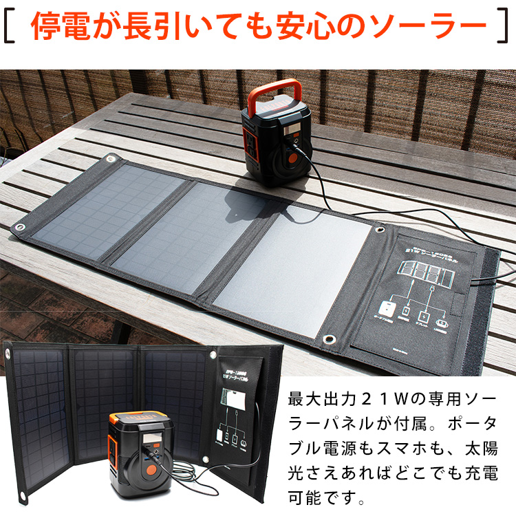 楽天市場】非常用電源 簡単ポータブル電源 ソーラーパネルセット EPB