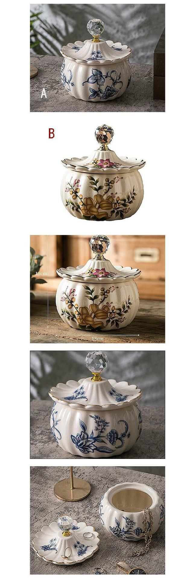 楽天市場】陶器 置物 オブジェ アクセサリーケース 小物入れ 蓋付き