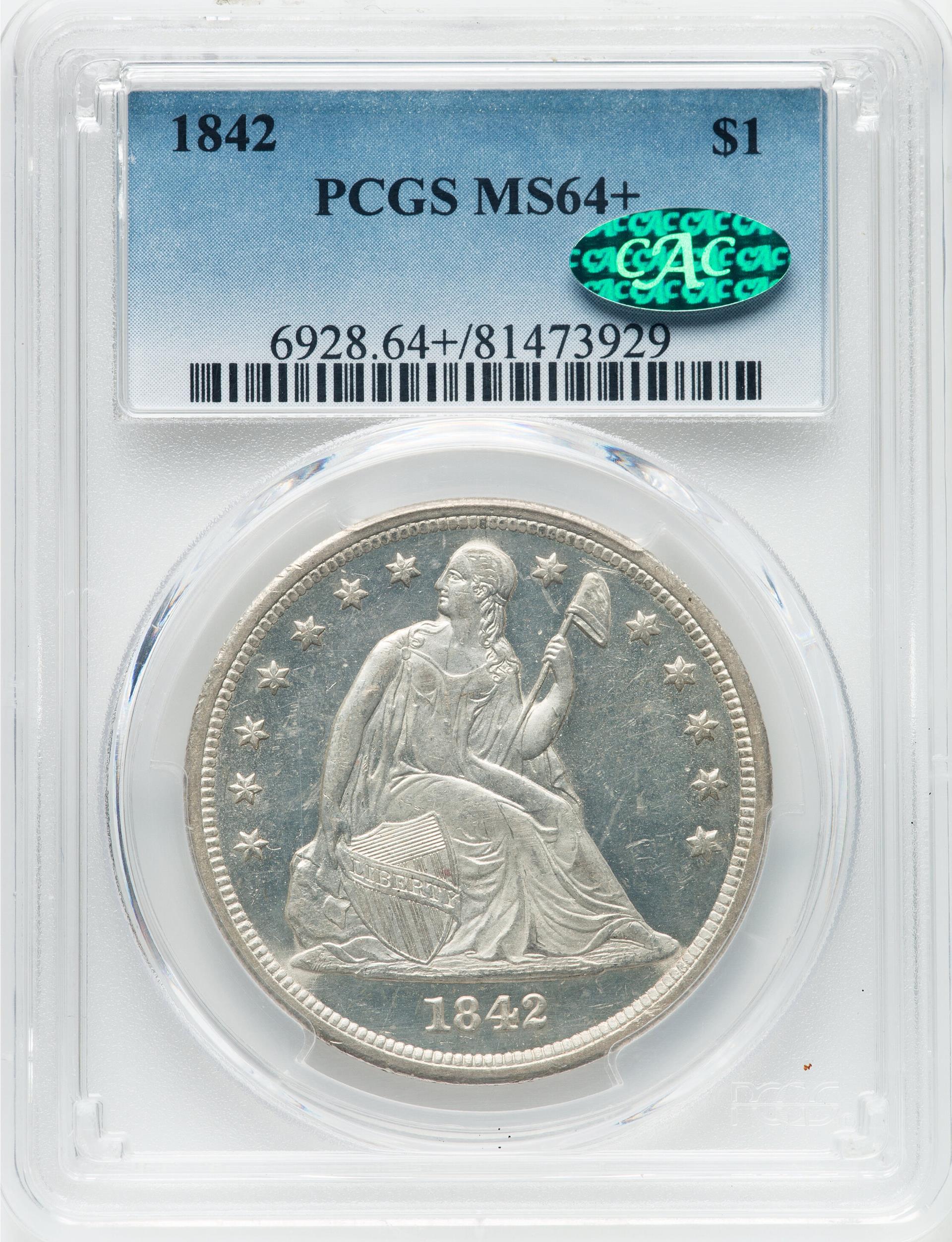 1842 LIBERTY SEATED S$1, NO MOTTO | Rare Coin Wholesalers, a S.L.