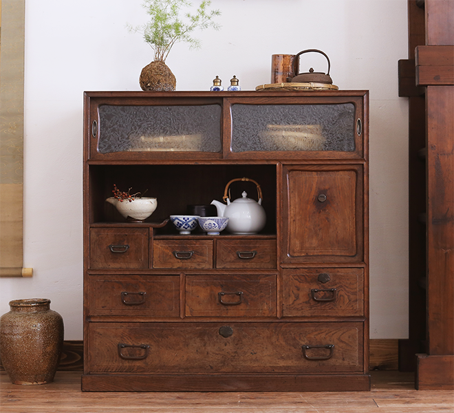 アンティーク家具 茶箪笥 茶棚 ヴィンテージ家具 引き取り限定 神奈川