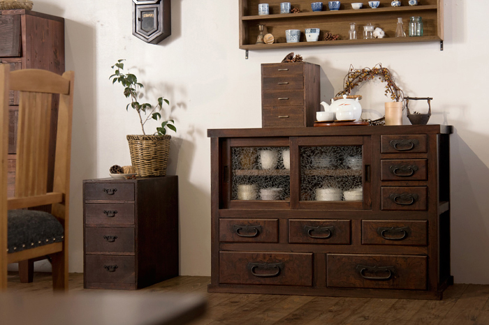 棚 飾り棚 キャビネット 昭和レトロ 古民家 当時物 インテリア（楽天