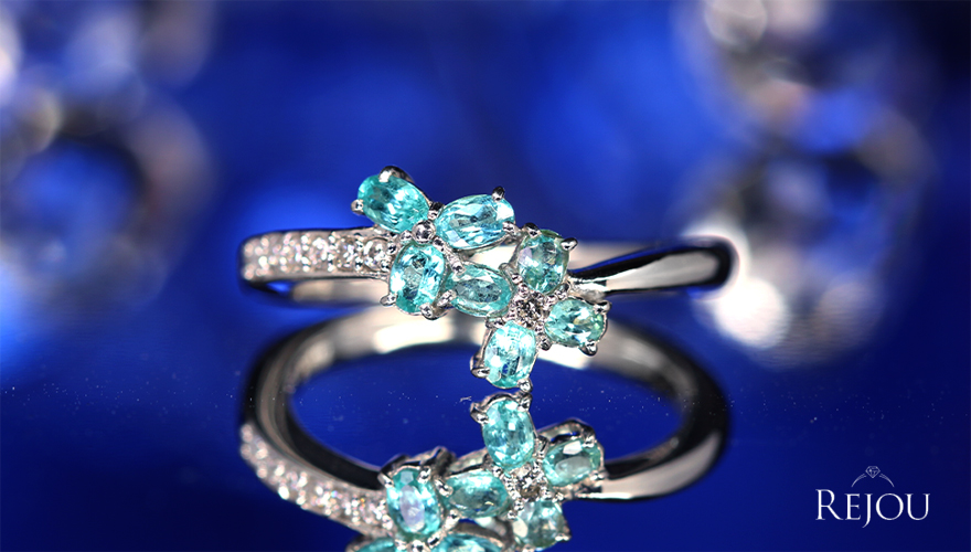 パライバトルマリン 0.4ct ダイヤモンド プラチナ リング(指輪)【品質