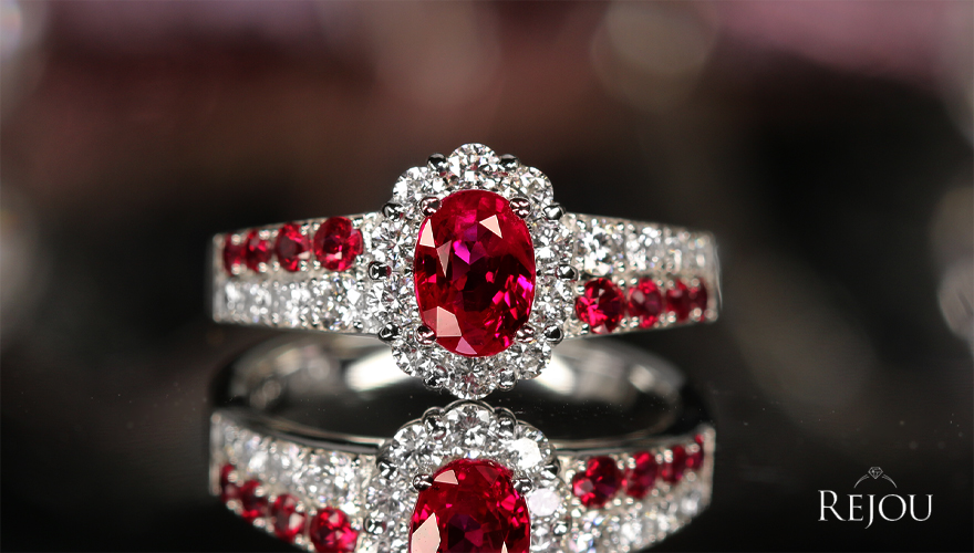 大粒ルビーのキャンディリング 幻の大粒3カラットのピジョンブラッド