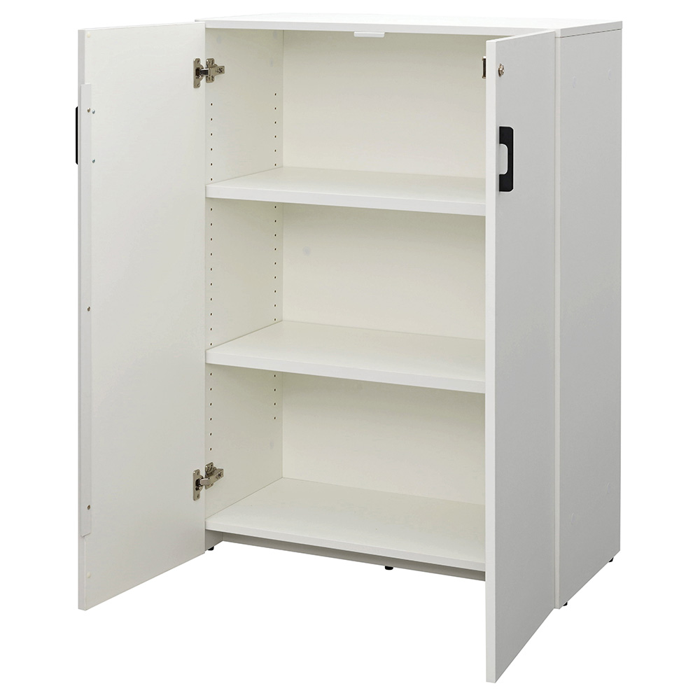 プリンセスシリーズドロワーズシェルフW60xH120cmホワイト 引き出し付き