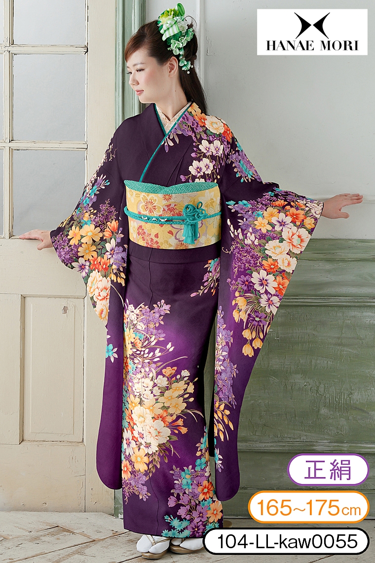 noriko振袖 紫色 花柄 振袖 着物 noriko振袖 紫色 花柄 振袖 着物
