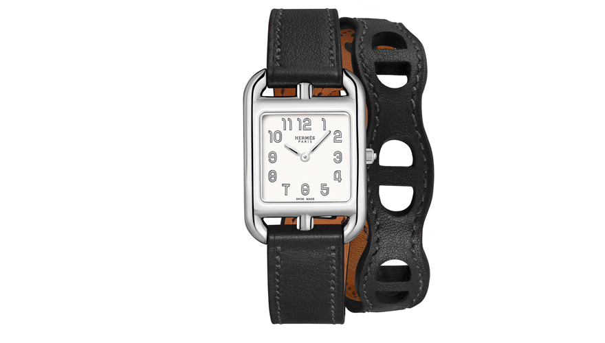 超美品HERMES ケープコッドストラップエトゥープレザーベルト二重巻