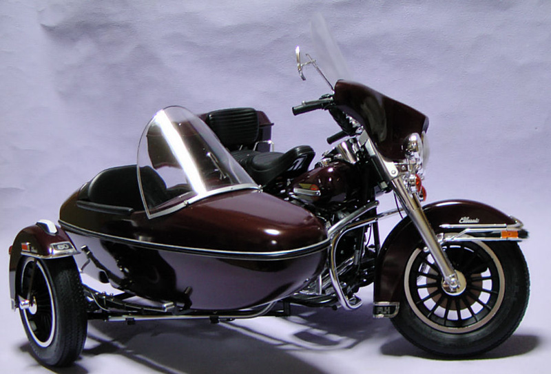 誌上個展 ハーレーダビットソンFHLクラシックサイドカー タミヤ1/6