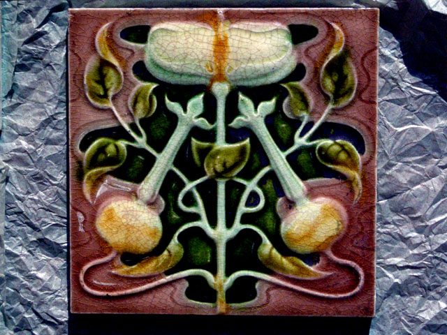 タイル アールヌーボー 6枚セット