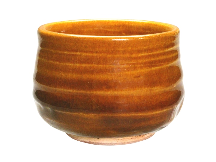 茶道具 飴釉 菓子器 楽焼菓子皿 孤葊(こあん)造 紙箱 S151KZ 茶道具 飴