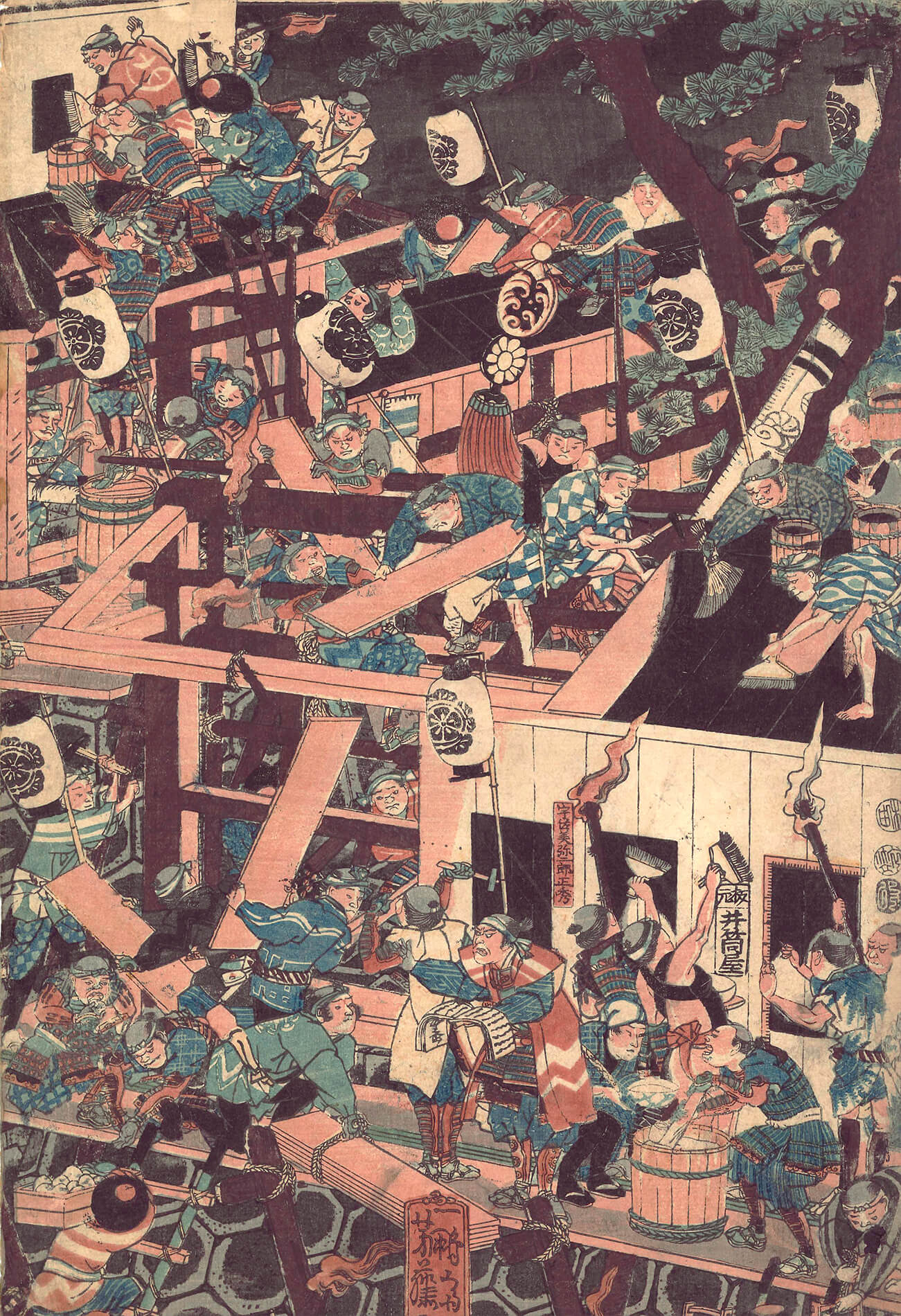 浮世絵、名高百勇傳楠正成、一勇斎国芳画(歌川国芳)弘化元年(1844)出版