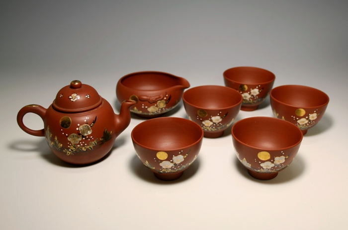 松田華山 備前煎茶器 四代華山識箱