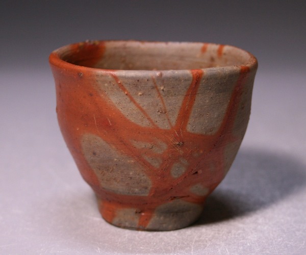 備前焼吉本正、皿、直径27cm、藤原啓の弟子